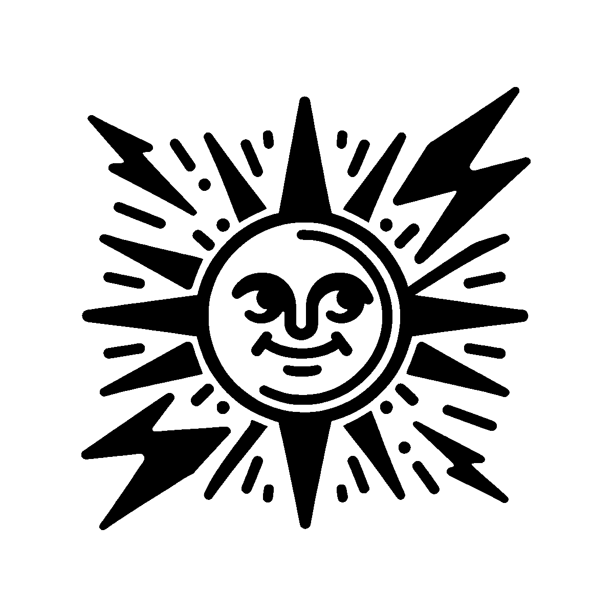 Retro Sun Face Clipart SVG free download for Cricut, Silhouette and design projects