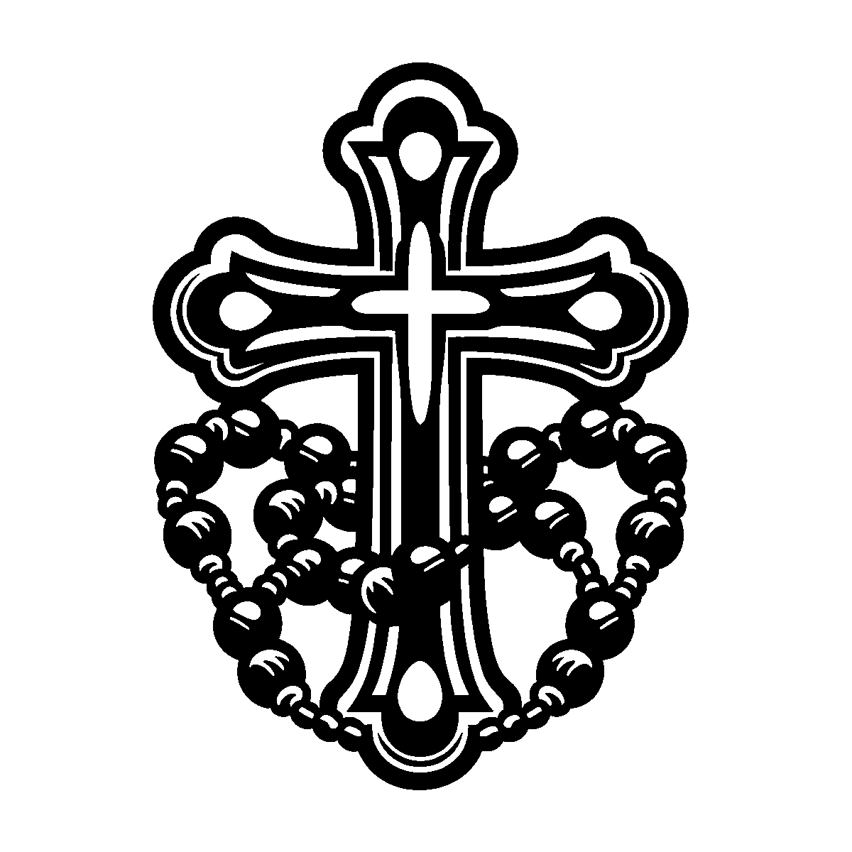 Rosary Beads Cross SVG free download for Cricut, Silhouette and design projects