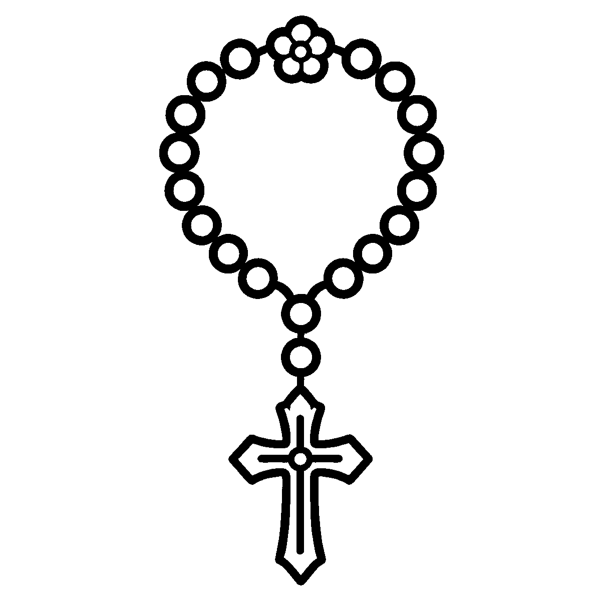 Rosary Beads Clipart SVG free download for Cricut, Silhouette and design projects