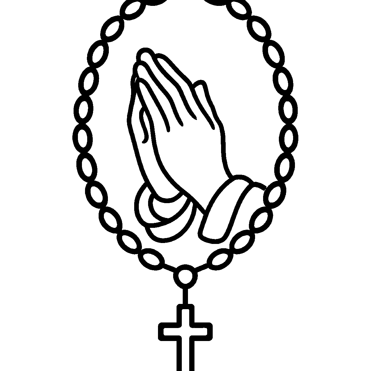 Rosary Praying Hands SVG free download for Cricut, Silhouette and design projects