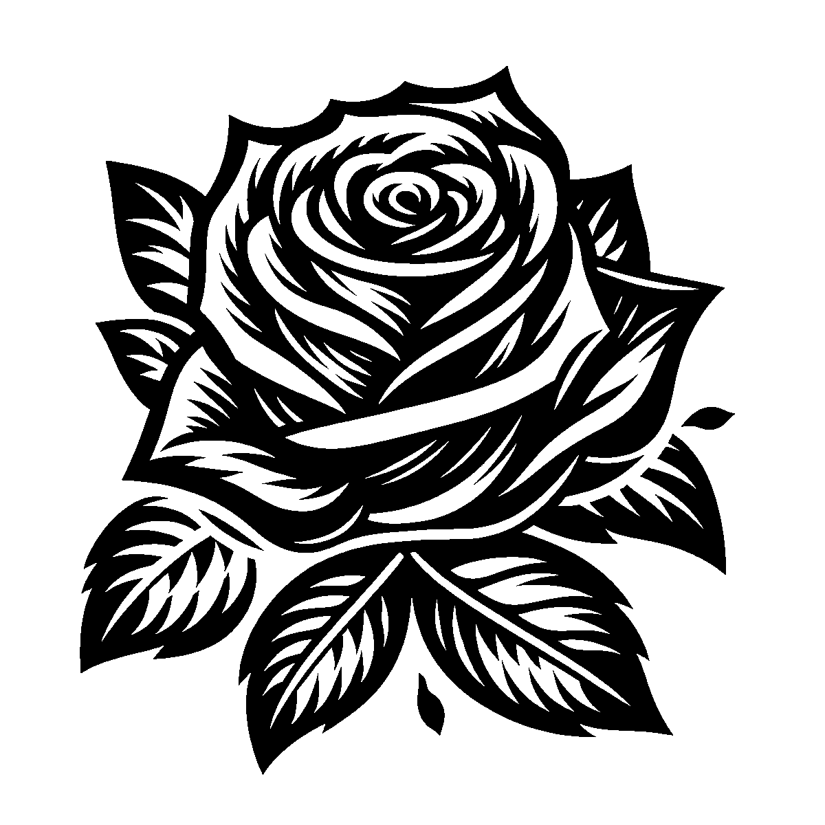 Rose Line Drawing SVG free download for Cricut, Silhouette and design projects
