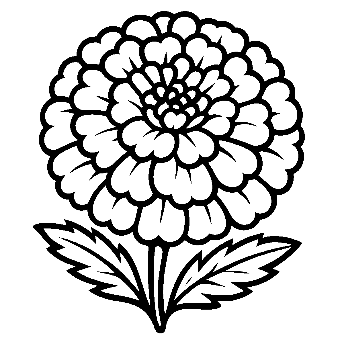 Marigold Flower Clipart SVG free download for Cricut, Silhouette and design projects
