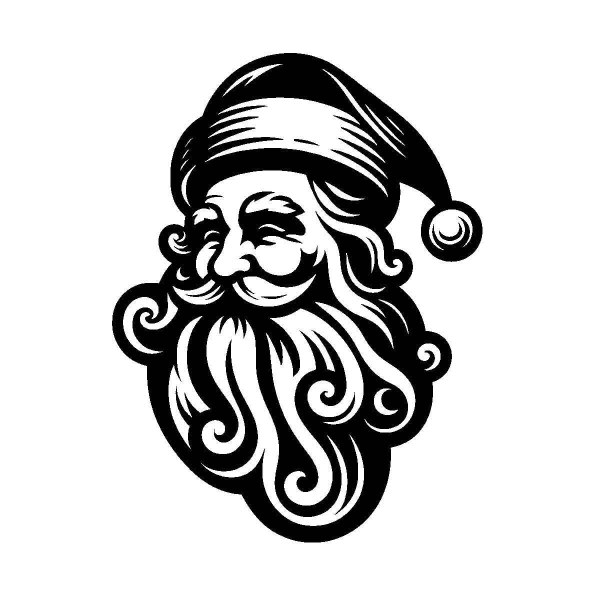 Santa Claus Head SVG free download for Cricut, Silhouette and design projects