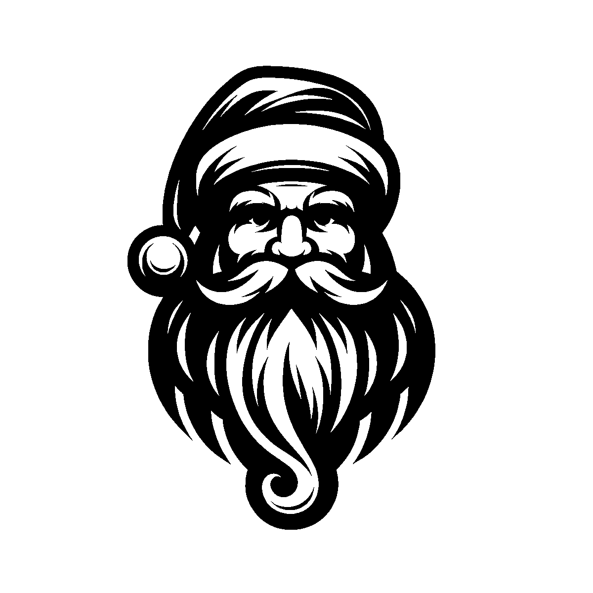 Santa Claus Line Art SVG free download for Cricut, Silhouette and design projects