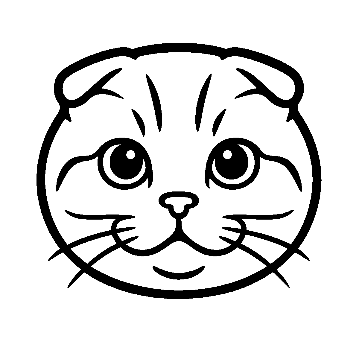 Scottish Fold Cat Face SVG free download for Cricut, Silhouette and design projects