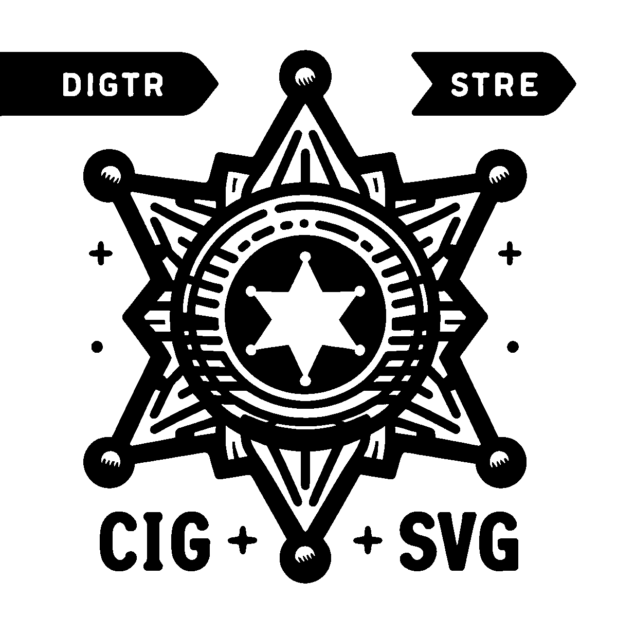 Sheriff Badge Clipart SVG free download for Cricut, Silhouette and design projects