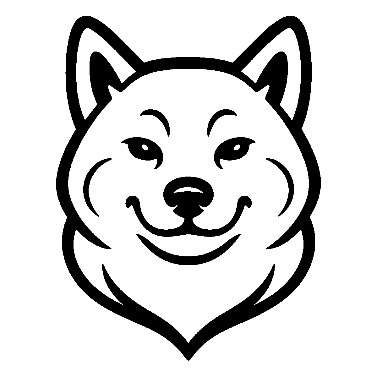 Shiba Inu Dog Face SVG free download for Cricut, Silhouette and design projects