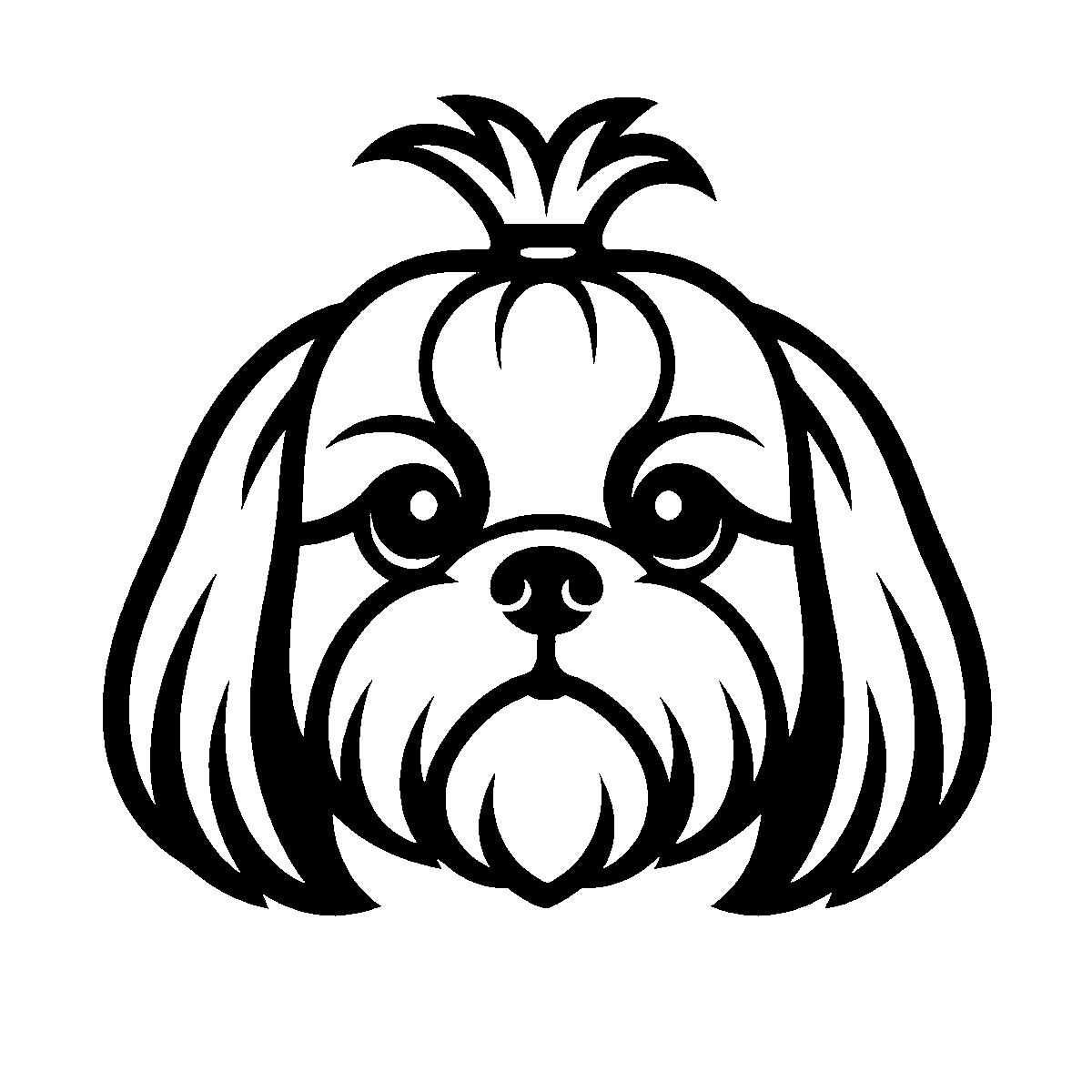 Shih Tzu Dog Face SVG free download for Cricut, Silhouette and design projects