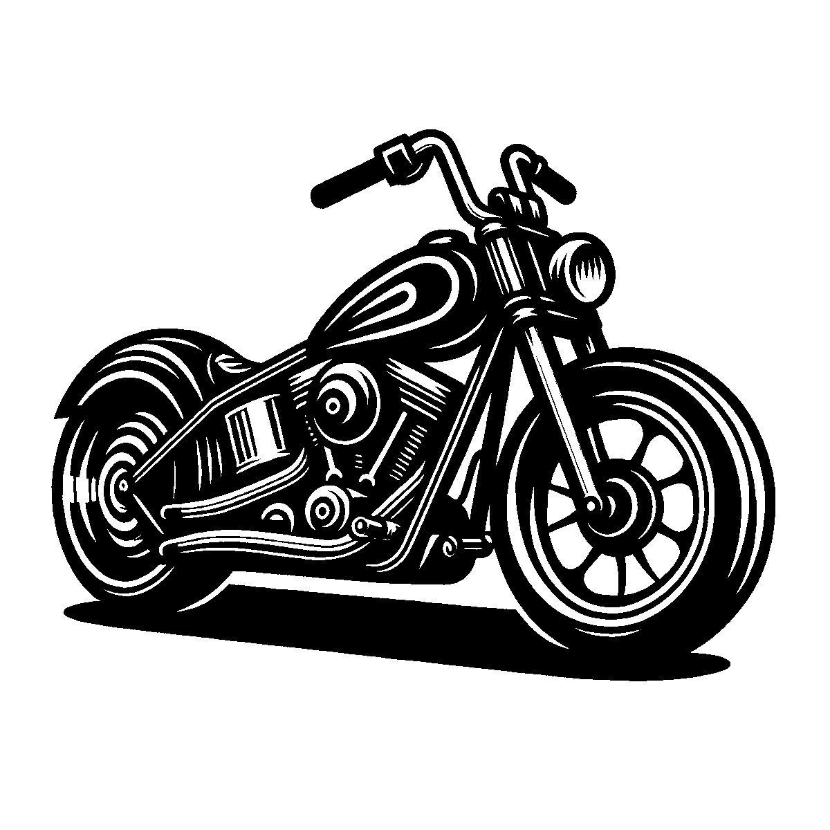 Chopper Motorcycle Clipart SVG free download for Cricut, Silhouette and design projects