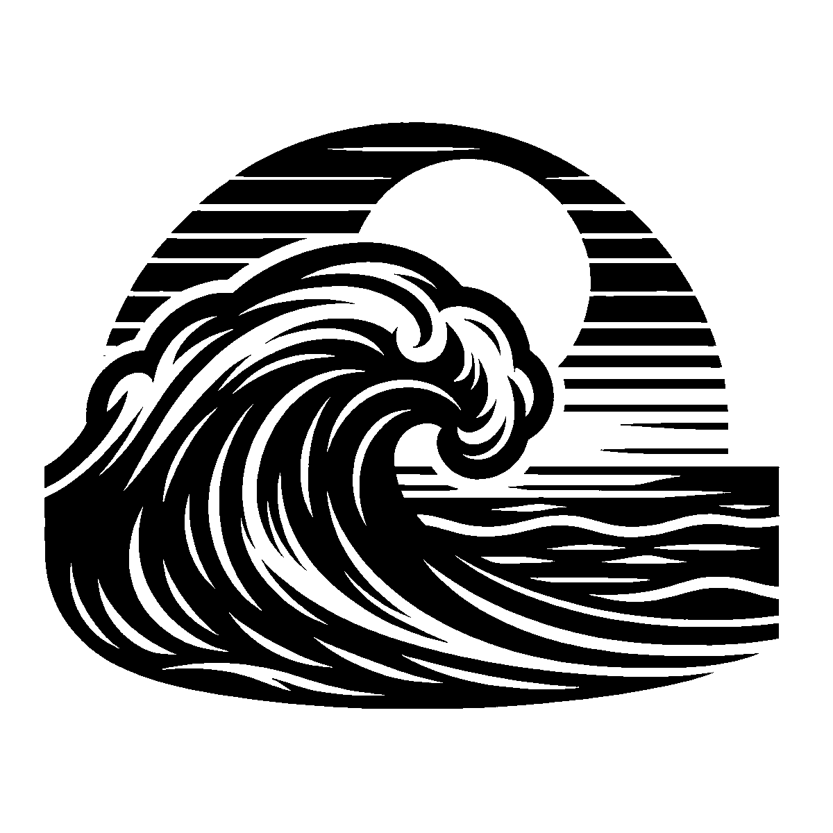 Simple Ocean Wave SVG free download for Cricut, Silhouette and design projects
