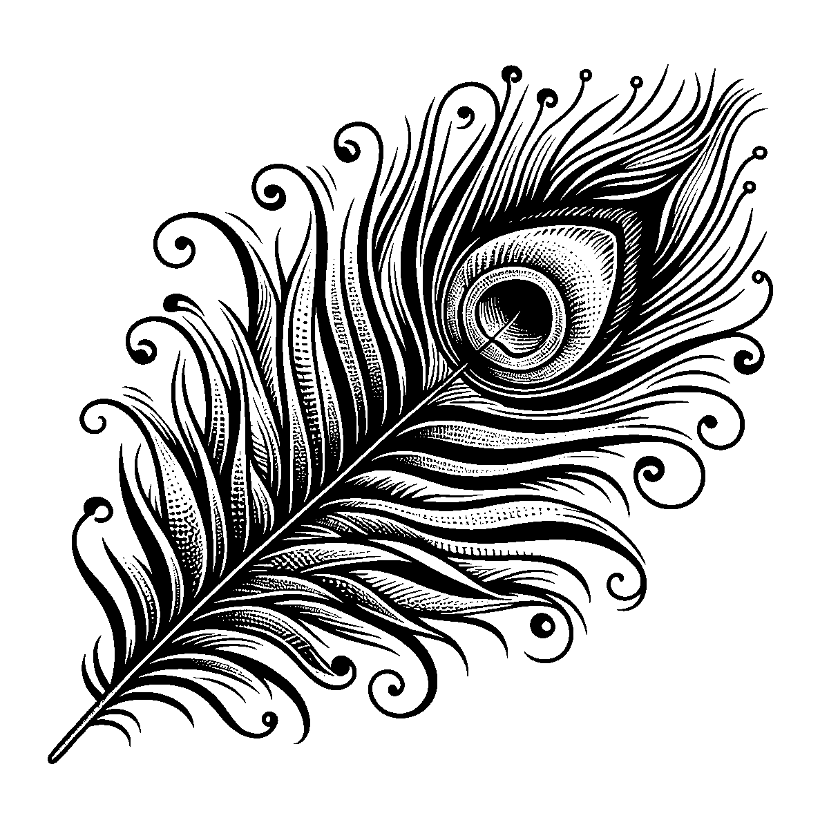 Peacock Feather Clipart SVG free download for Cricut, Silhouette and design projects