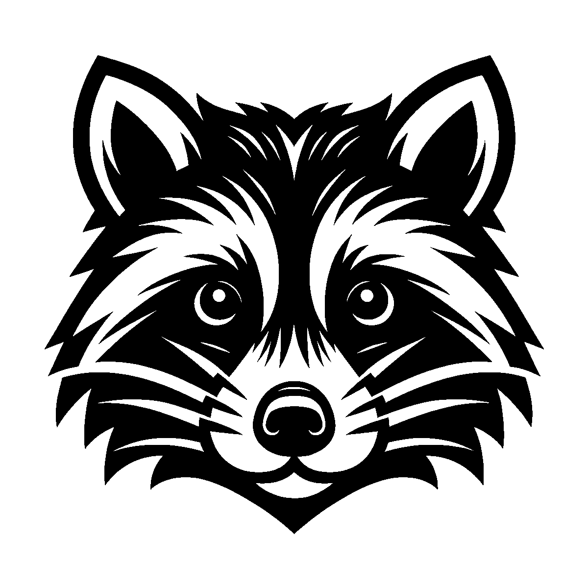 Raccoon Face Clipart SVG free download for Cricut, Silhouette and design projects
