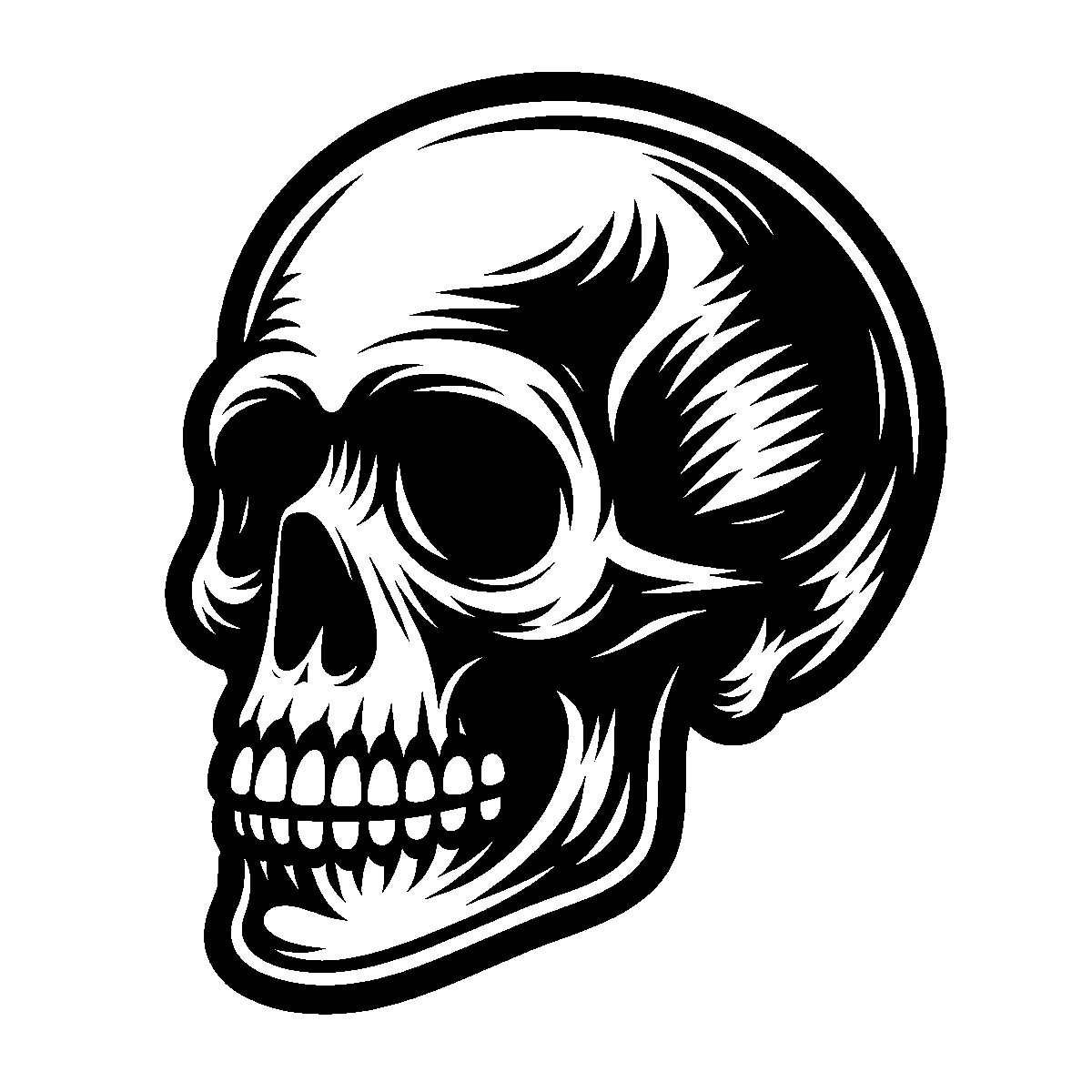 Skull Line Art SVG free download for Cricut, Silhouette and design projects