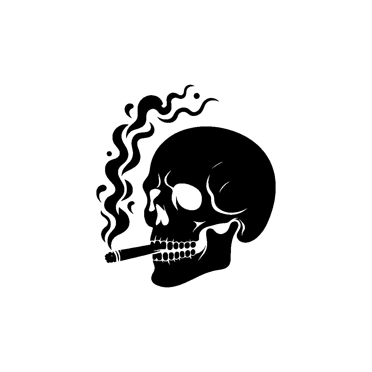 Skull Smoking Clipart SVG free download for Cricut, Silhouette and design projects