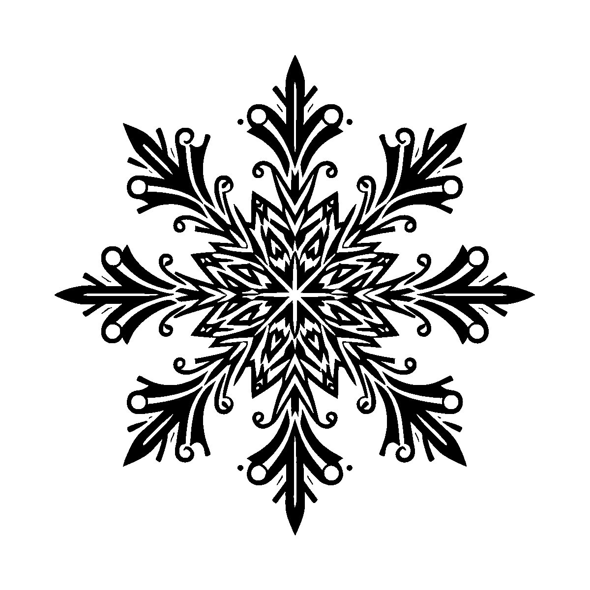 Snowflake Clipart Design SVG free download for Cricut, Silhouette and design projects