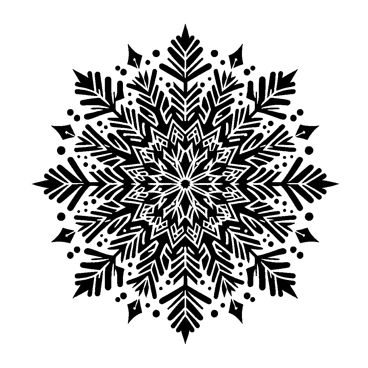 Snowflake Line Art SVG free download for Cricut, Silhouette and design projects
