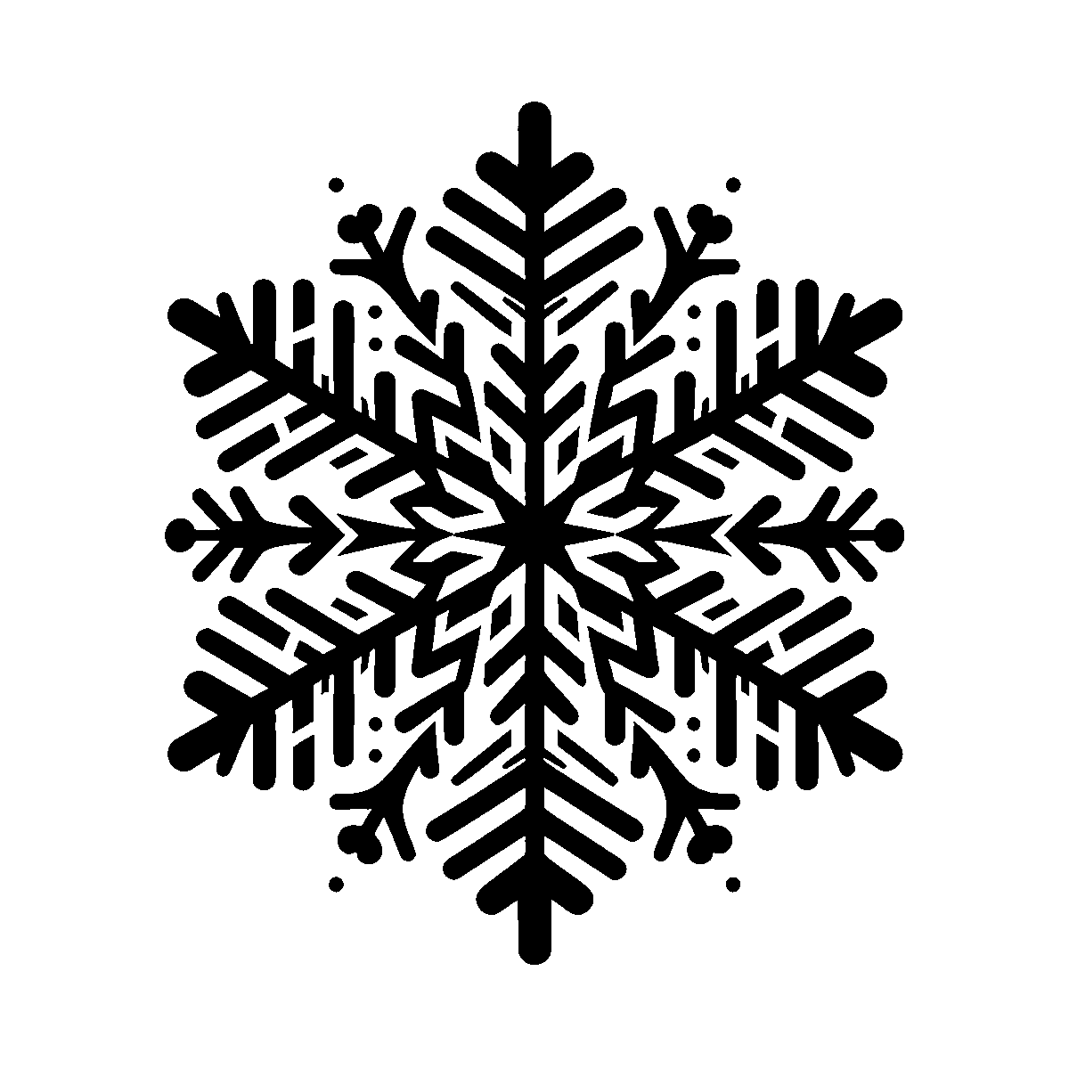 Snowflake Silhouette Clipart SVG free download for Cricut, Silhouette and design projects