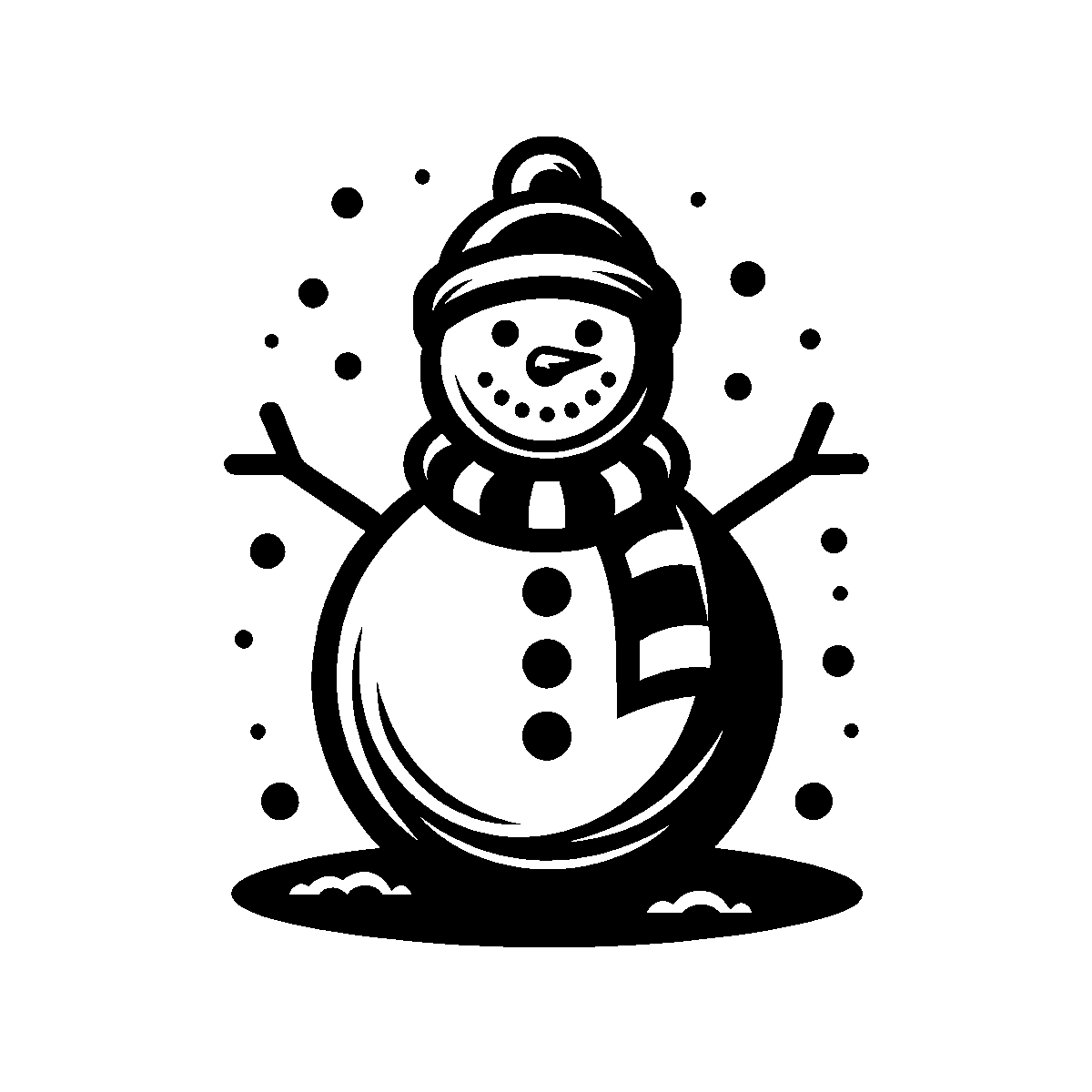 Snowman Line Art SVG free download for Cricut, Silhouette and design projects