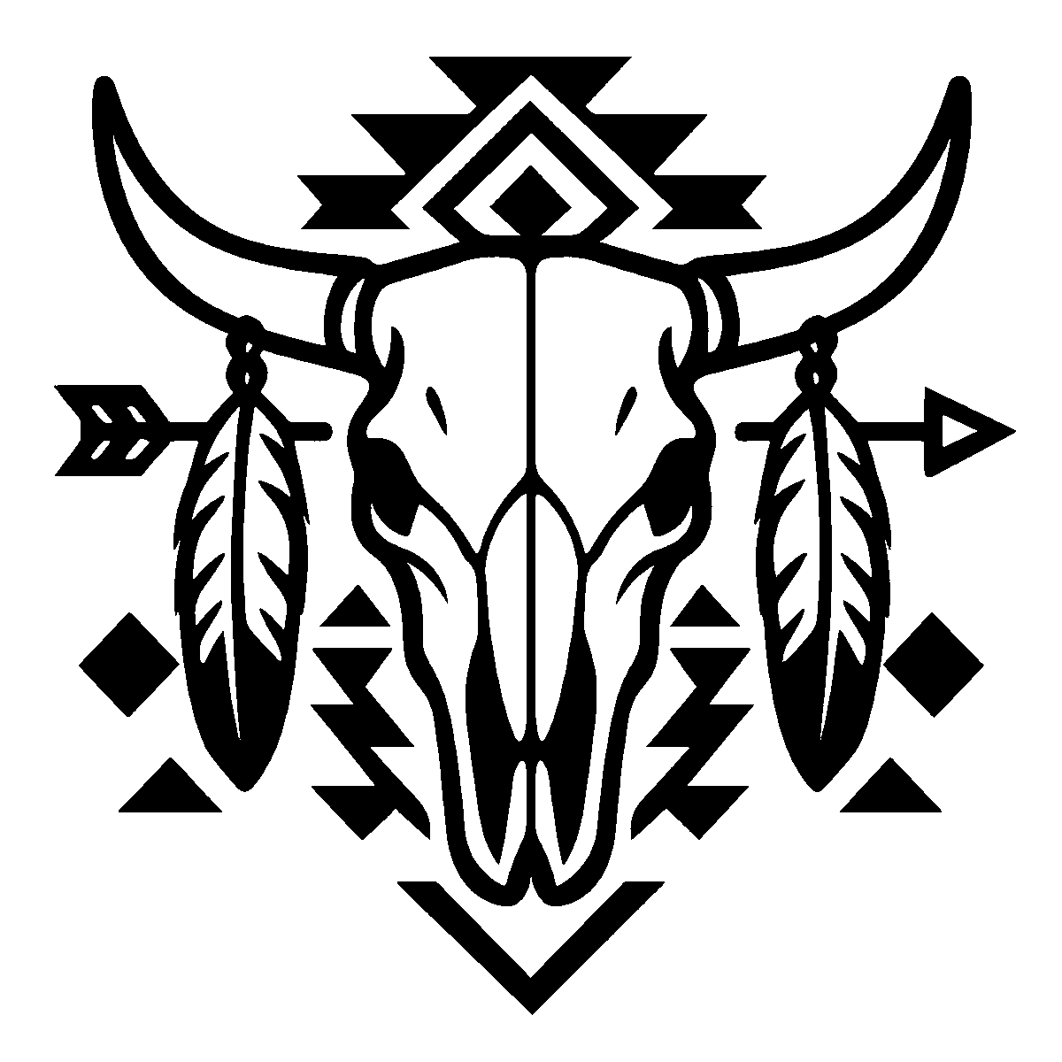 Southwestern Skull Art SVG free download for Cricut, Silhouette and design projects