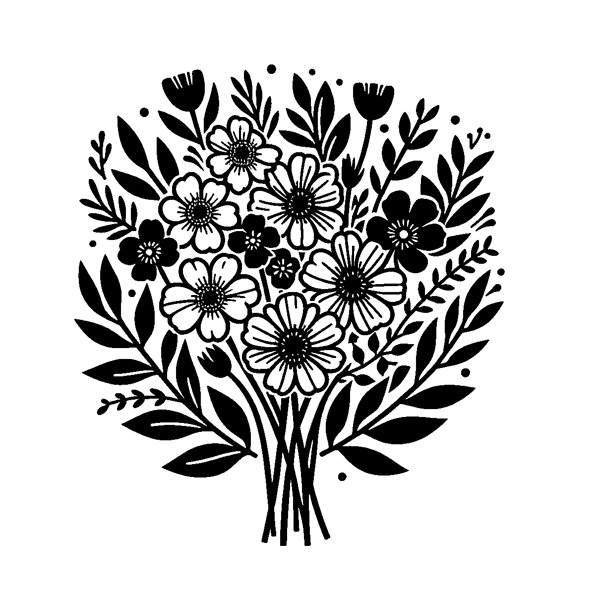 Spring Flower Bouquet SVG free download for Cricut, Silhouette and design projects