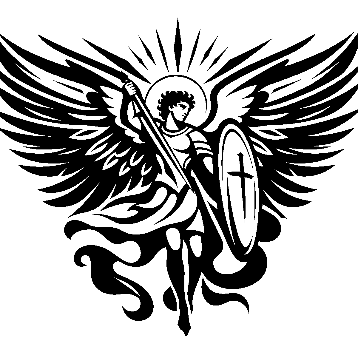 St Michael Triumph Art SVG free download for Cricut, Silhouette and design projects