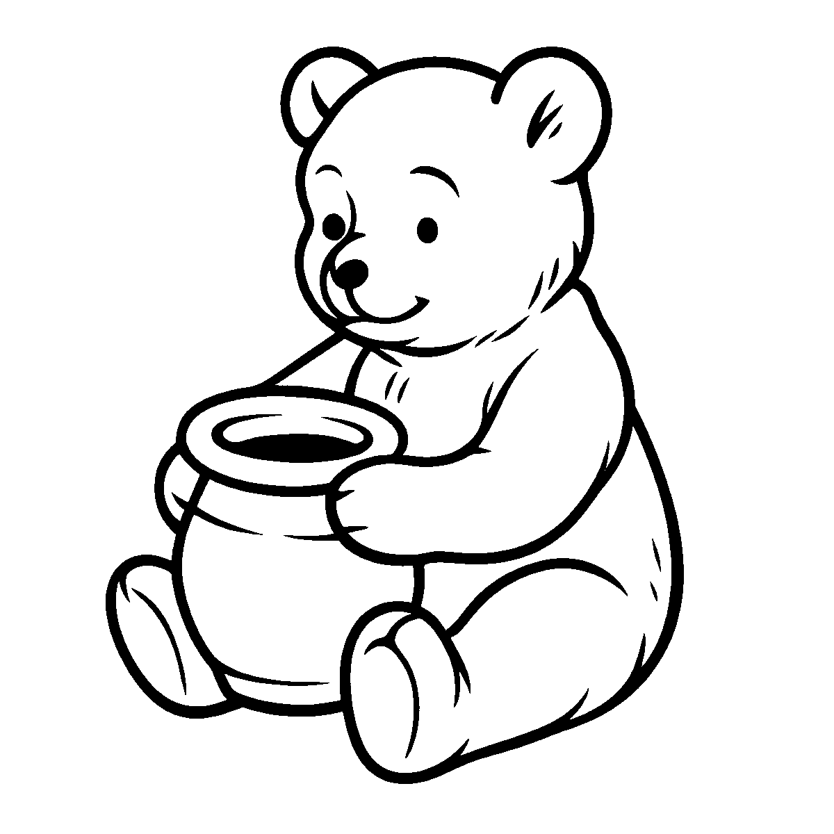 Vintage Bear with Honey SVG free download for Cricut, Silhouette and design projects