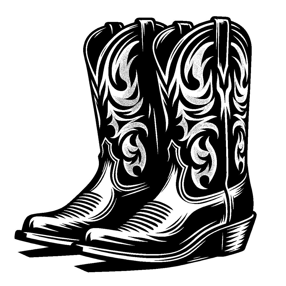 Stylish Cowboy Boots SVG free download for Cricut, Silhouette and design projects
