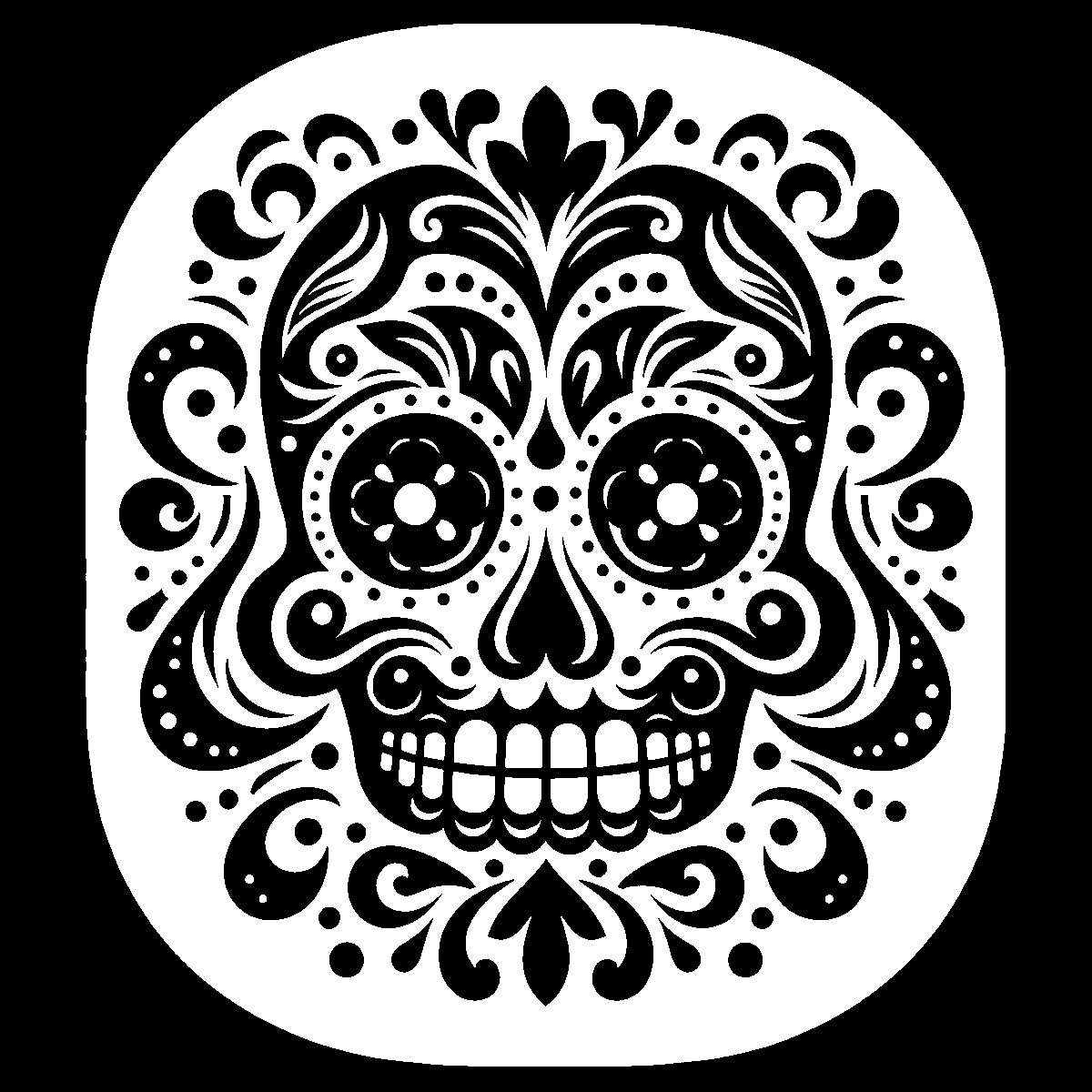 Sugar Skull Clipart SVG free download for Cricut, Silhouette and design projects