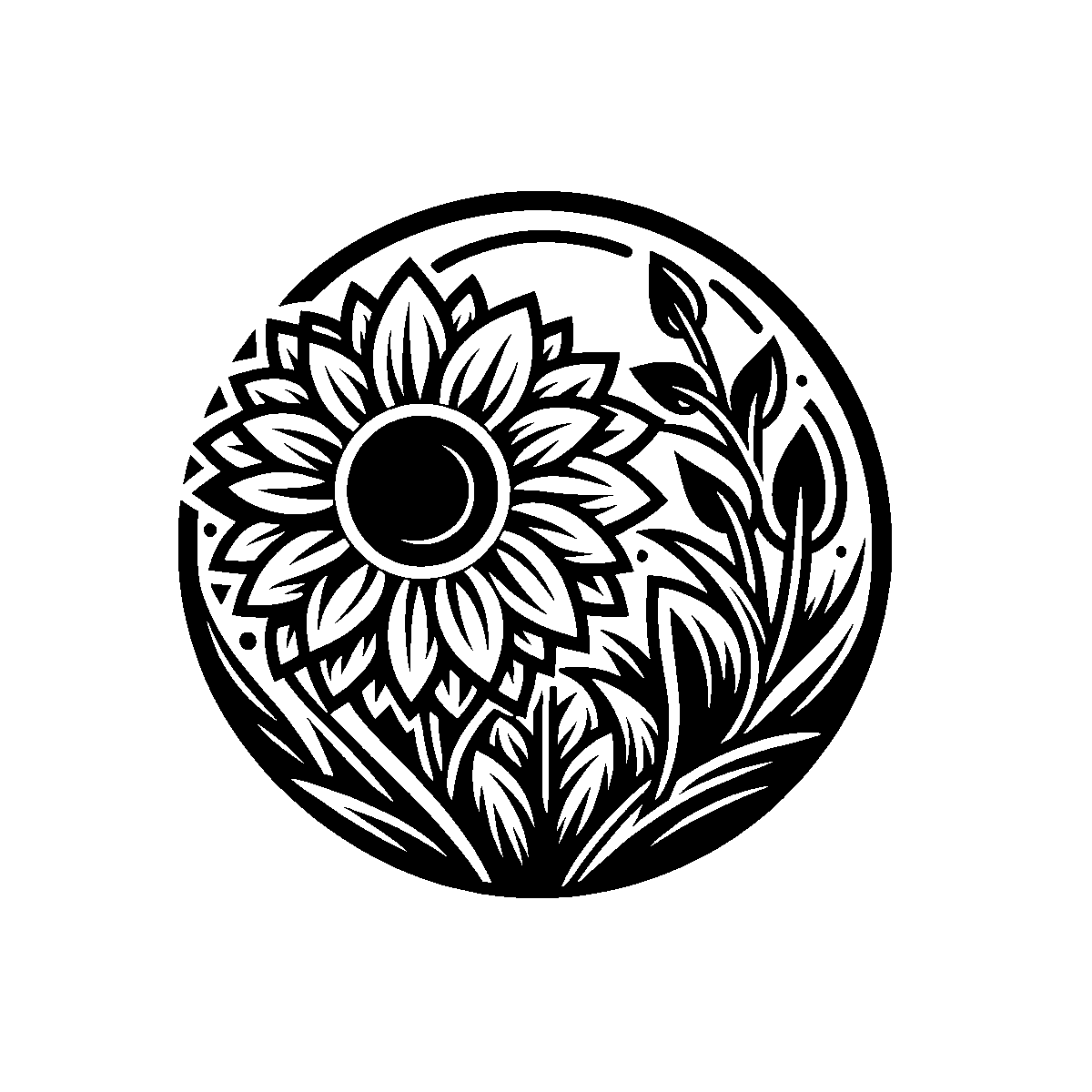 Sunflower Field Clipart SVG free download for Cricut, Silhouette and design projects