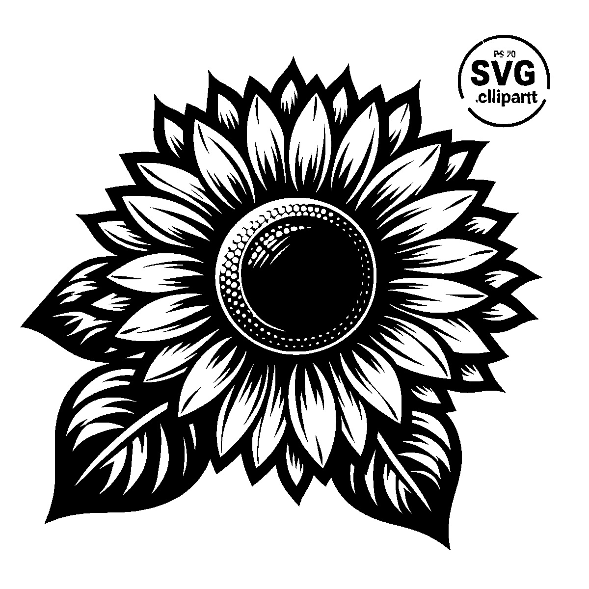 Sunflower Line Art SVG free download for Cricut, Silhouette and design projects