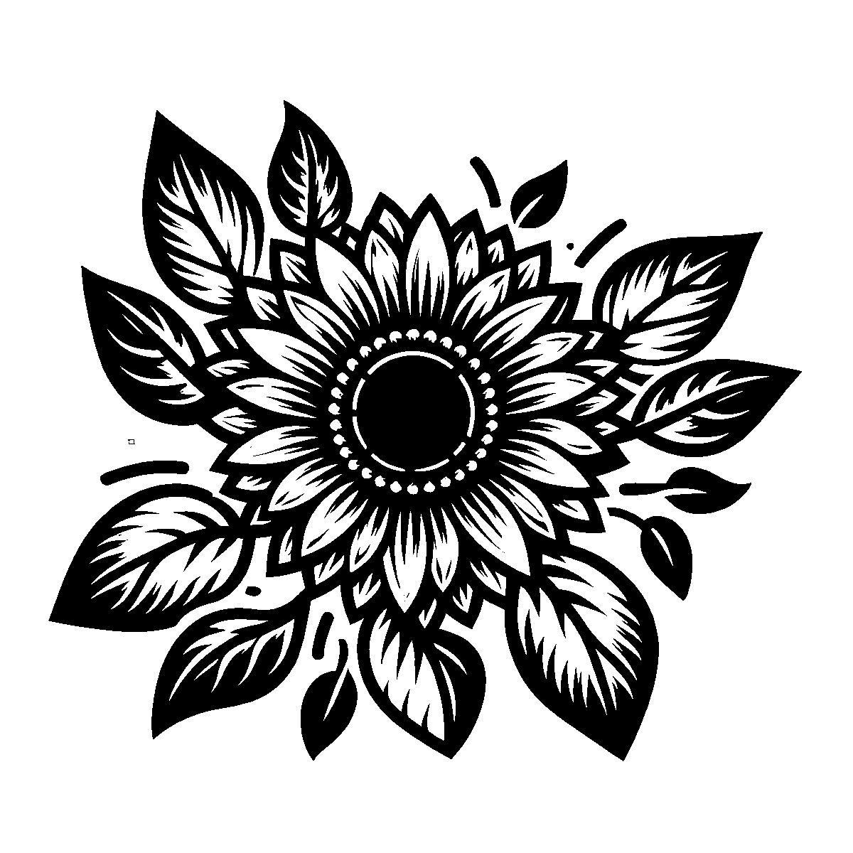 Sunflower Simple Clipart SVG free download for Cricut, Silhouette and design projects