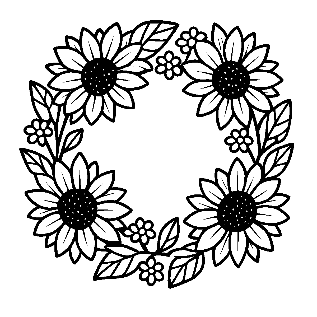 Sunflower Wreath Frame SVG free download for Cricut, Silhouette and design projects