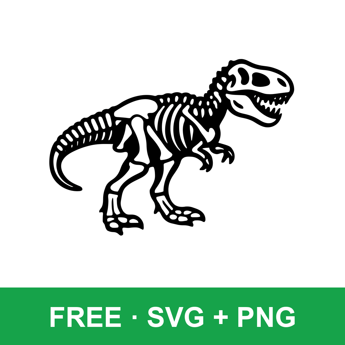 T-Rex Skeleton Clipart free SVG cut file for Cricut and Silhouette