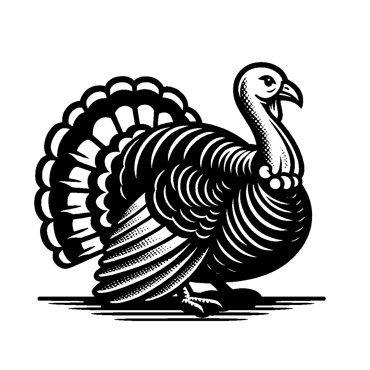 Thanksgiving Turkey Lines SVG free download for Cricut, Silhouette and design projects