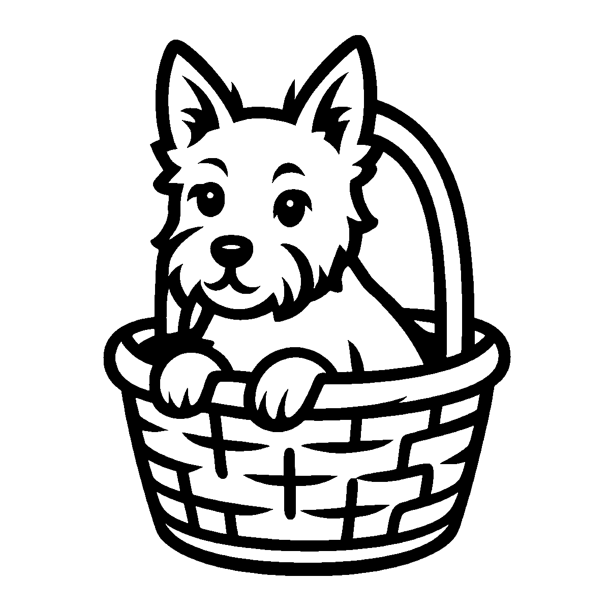 Toto Dog in Basket SVG free download for Cricut, Silhouette and design projects