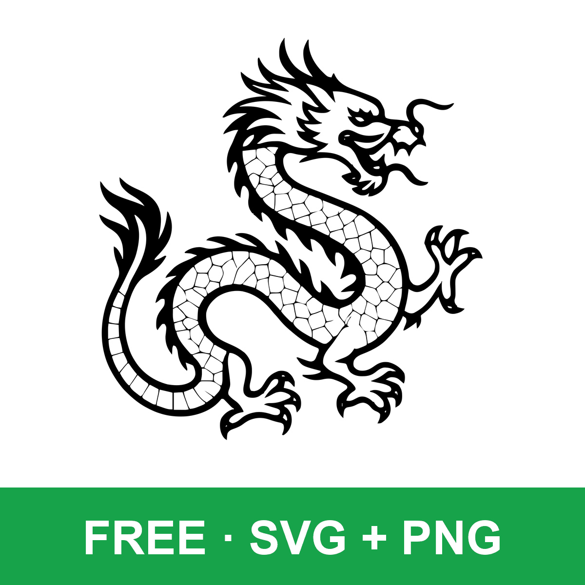 Chinese Dragon Clipart free SVG cut file for Cricut and Silhouette