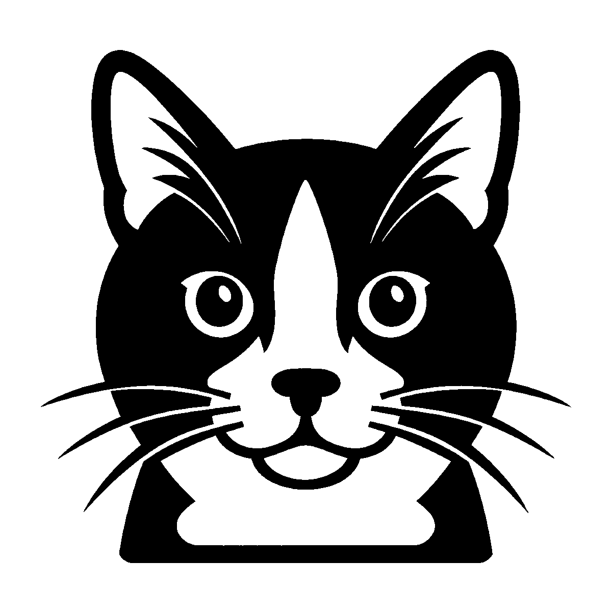 Tuxedo Cat Face SVG free download for Cricut, Silhouette and design projects