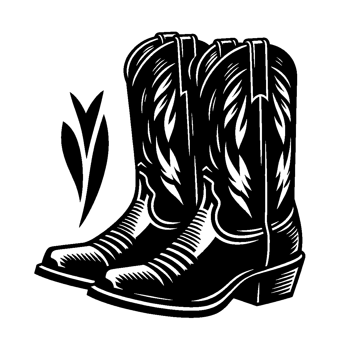 Western Cowboy Boots SVG free download for Cricut, Silhouette and design projects