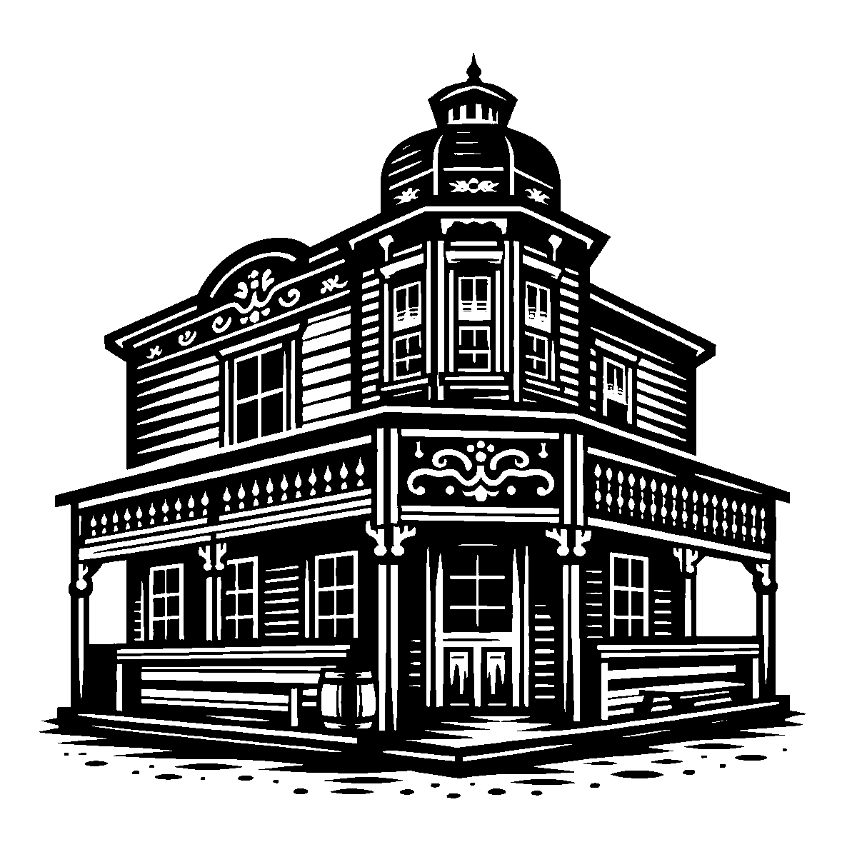 Western Saloon Design SVG free download for Cricut, Silhouette and design projects