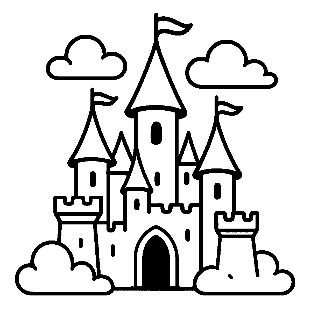 Fairy Tale Castle SVG free download for Cricut, Silhouette and design projects