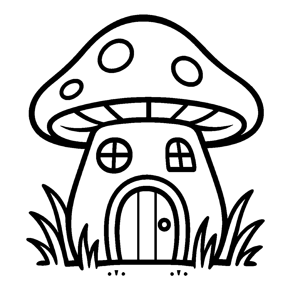Whimsical Mushroom House SVG free download for Cricut, Silhouette and design projects