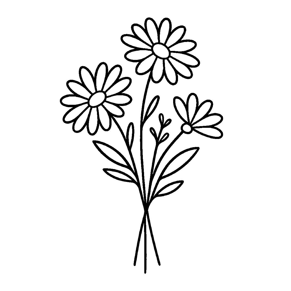 Wildflower Bouquet Art SVG free download for Cricut, Silhouette and design projects