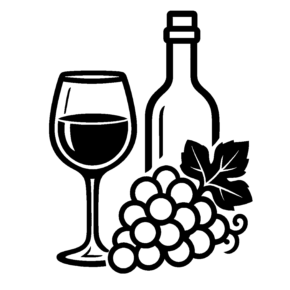 Wine Glass and Grapes SVG free download for Cricut, Silhouette and design projects