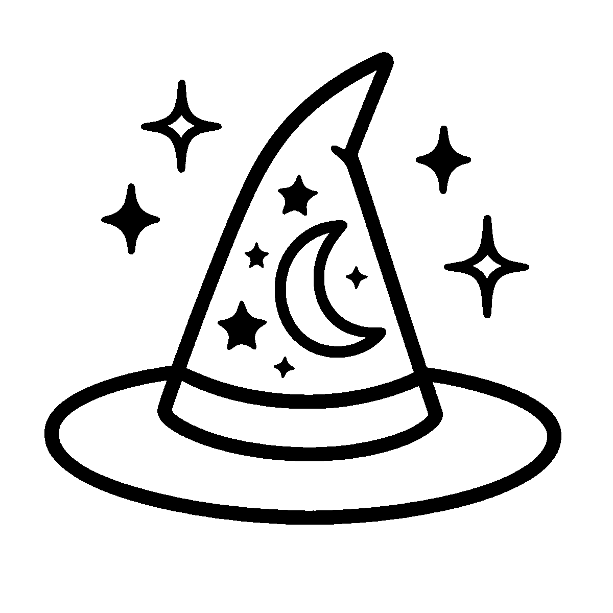 Witch Hat with Moon SVG free download for Cricut, Silhouette and design projects