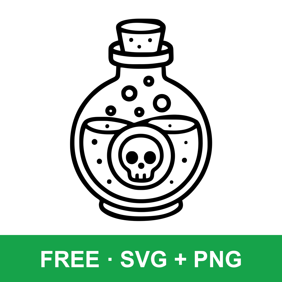 Witch Potion Bottle free SVG cut file for Cricut and Silhouette