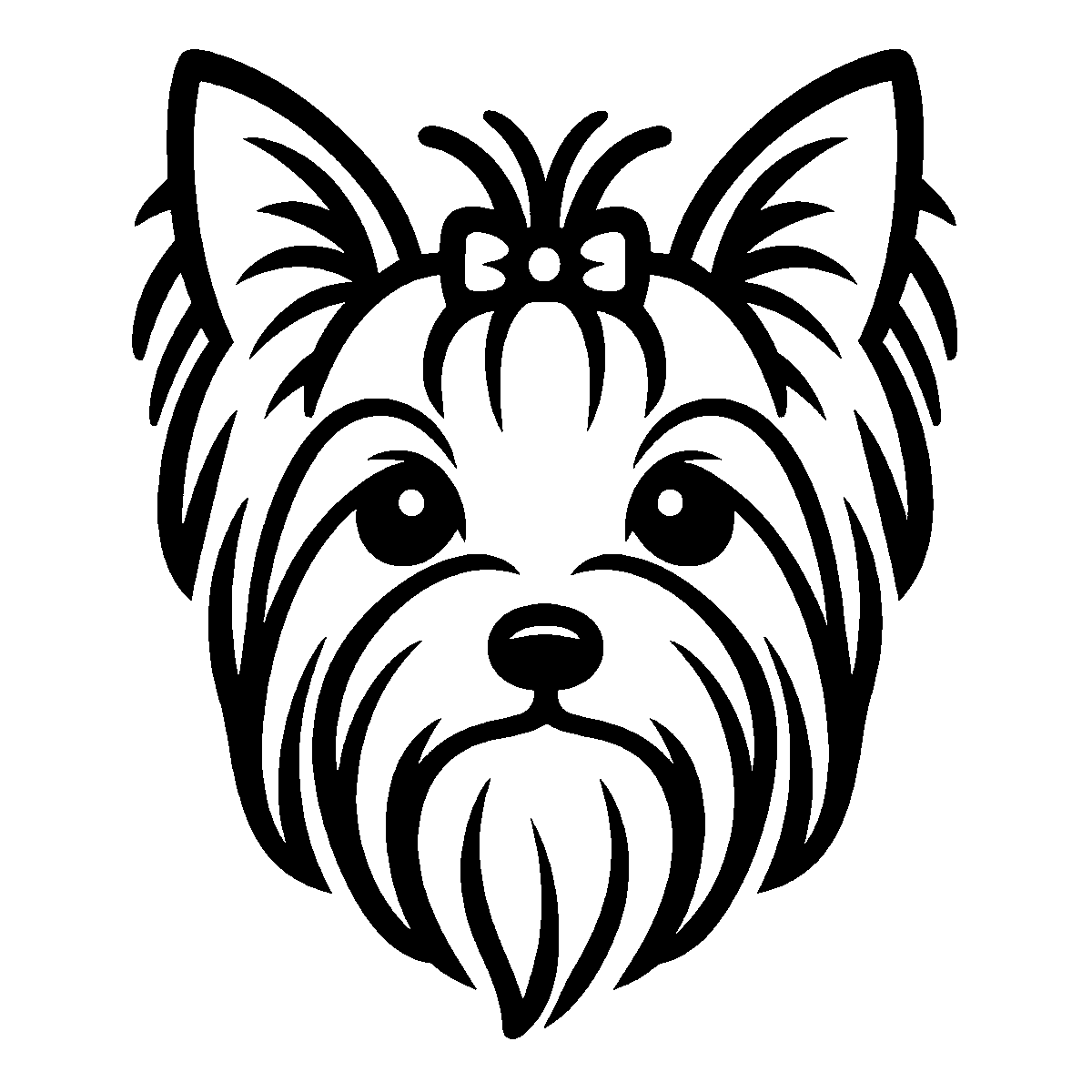 Yorkie Face Clipart SVG free download for Cricut, Silhouette and design projects